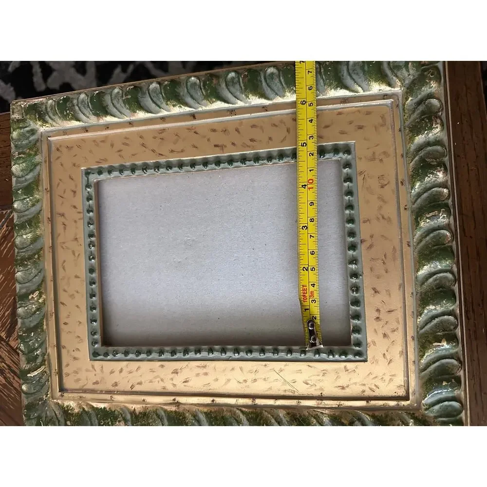5x7 gold resin frame vintage art photo gold artwork green retro baroque home